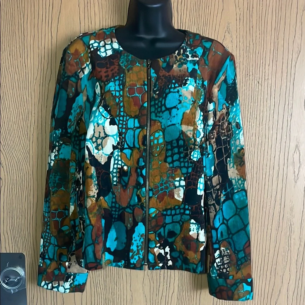 ❄️3/$15❄️Colorful Abstract Pattern Jacket - Picture 1 of 11